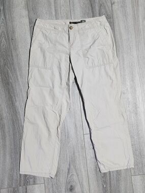 Vintage Y2K Outback Red 100% Cotton Low Rise Beige Cropped Ankle Pants Size 2